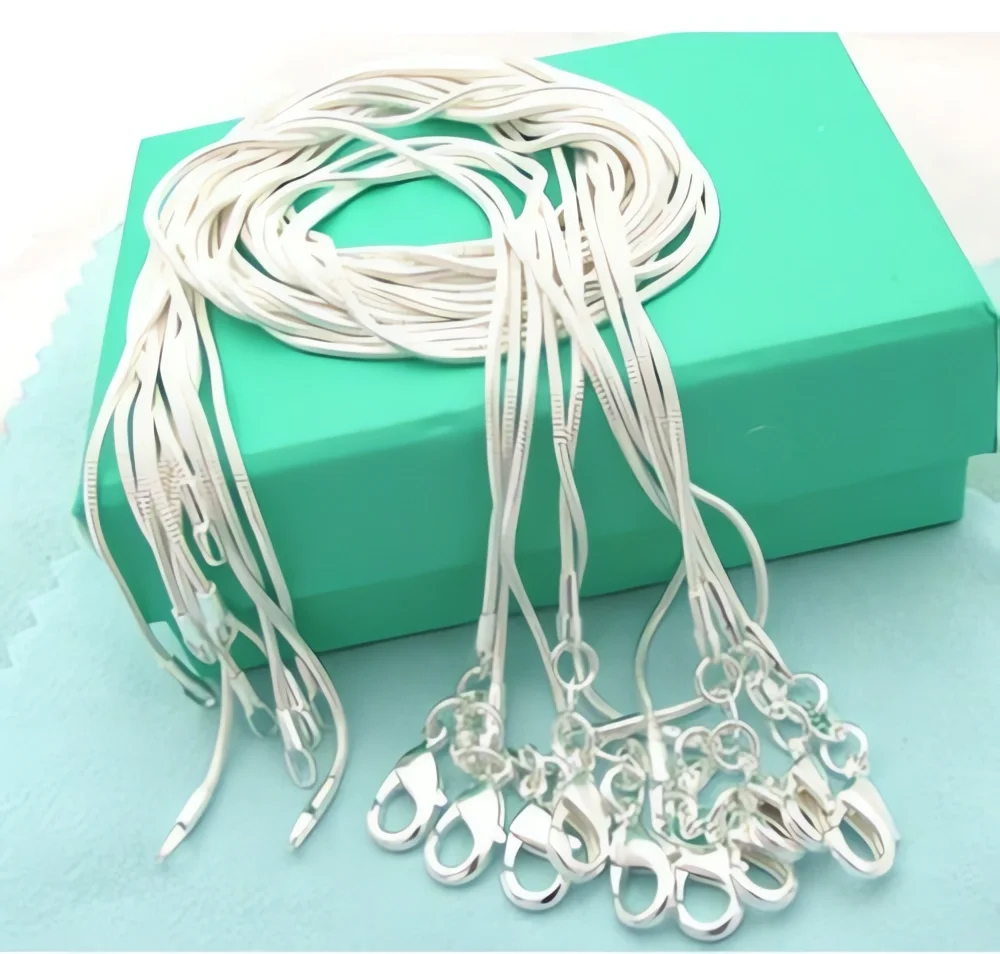 Hot 10 teile/los 16/18/20/22/24/26/28/30 zoll 1,2mm Schlange Kette Halskette Silber Farbe Für Frau Mann Mode Schmuck