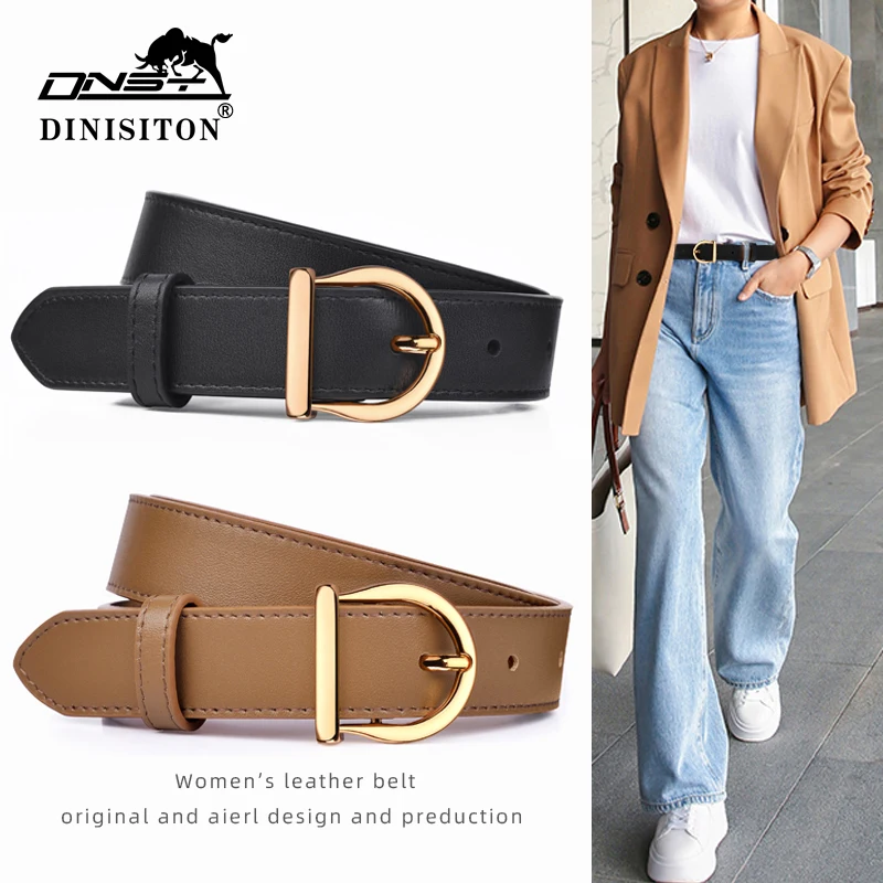 DINISITON Frauen Gürtel Aus Echtem Leder Damen Dünne Gürtel Mode Luxus Marke Hohe Qualität Weibliche Jeans Windjacke Bund Image