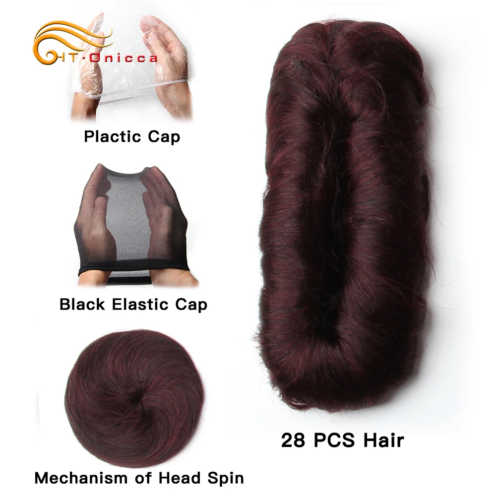 Htonicca Lockige Bundles Brasilianische Haarwebart Bundles 3 4 5 Zoll Menschliches Haar Bundles 28 stücke Remy Haar Verlängerung für Kurze Haare Stil Image