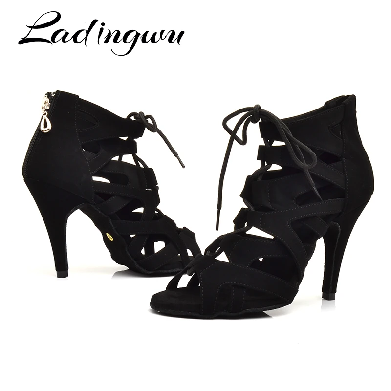 Ladingwu Zapatos De Baile Professiona Dame Tanzen Schuhe Salsa Latin Ballroom Dance Schuhe Für Frauen Braun Schwarz Dance Coots