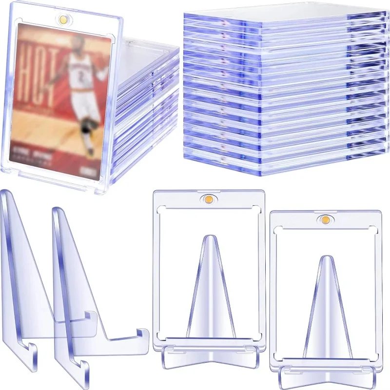 1-10 Stück Transparente Kartenhalter mit Magnetverschluss für Gaming, Sport, Sammelkarten, Kpop-Idol-Fotos, Schutzhüllen Image