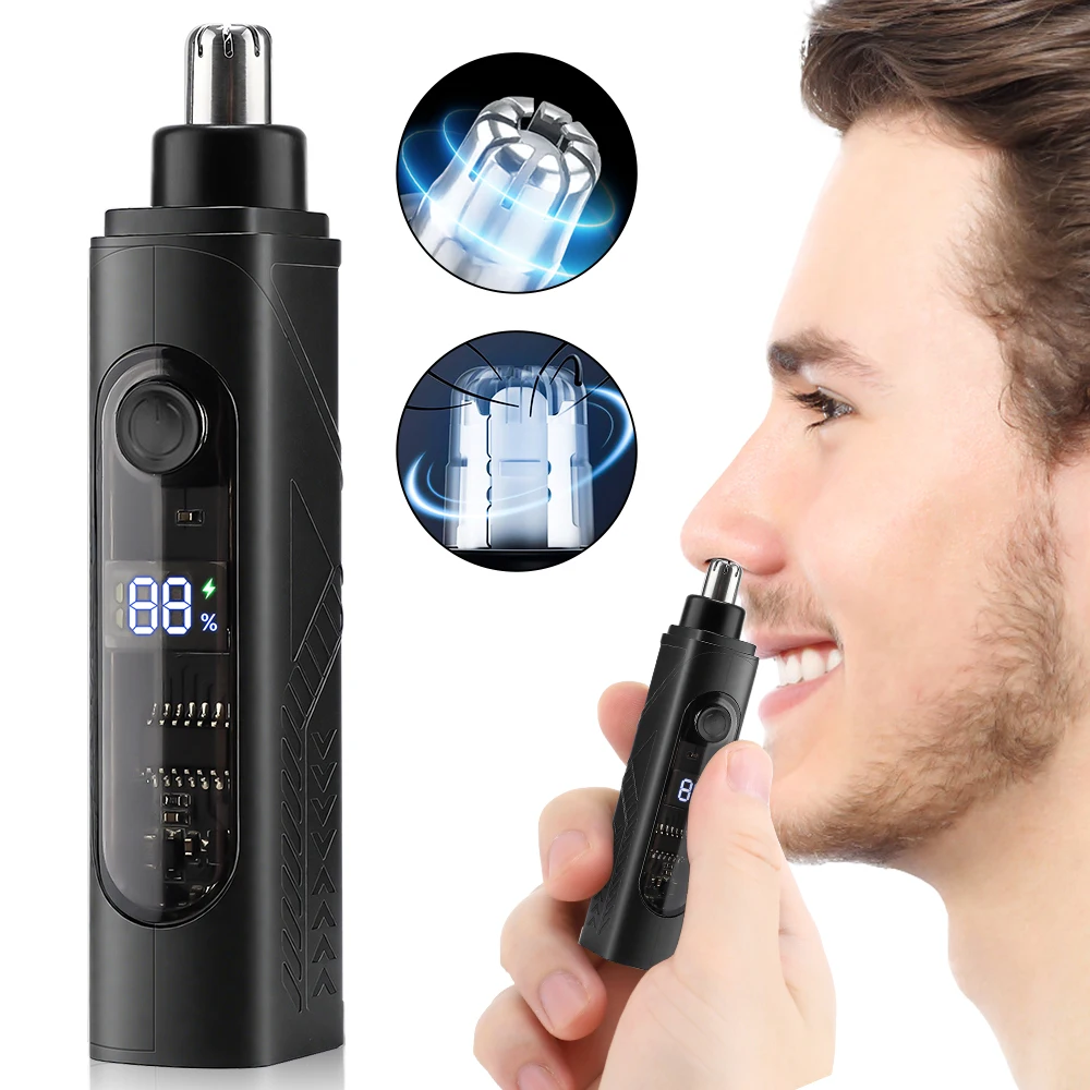 Elektrischer Nasenhaarschneider, wiederaufladbar, automatischer Nasentrimmer zum Rasieren, Unisex, professionell, waschbar, schmerzloser Nasenhaarschneider Image