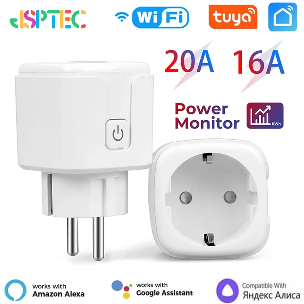 Tuya smart socket eu16a/20a wifi smart plug mit strom überwachung smart life app fernbedienung unterstützung google assistent alexa Image