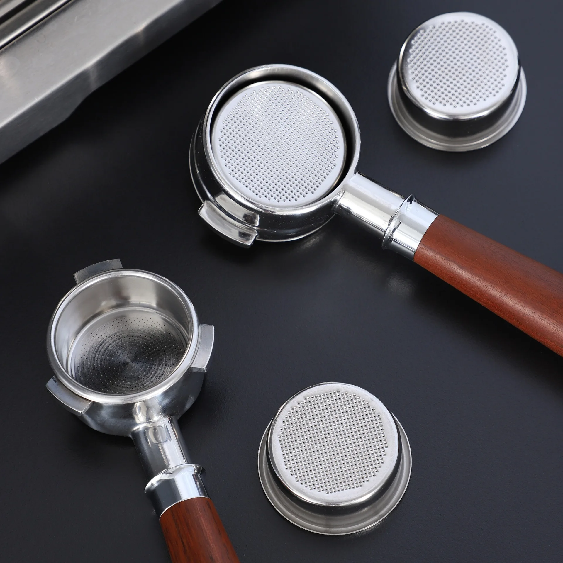 Kaffeefilterkorb 51mm 54mm 58mm Edelstahl Ersatz für Siebträger ohne Boden Pulverschale Barista Espresso-Werkzeuge Image
