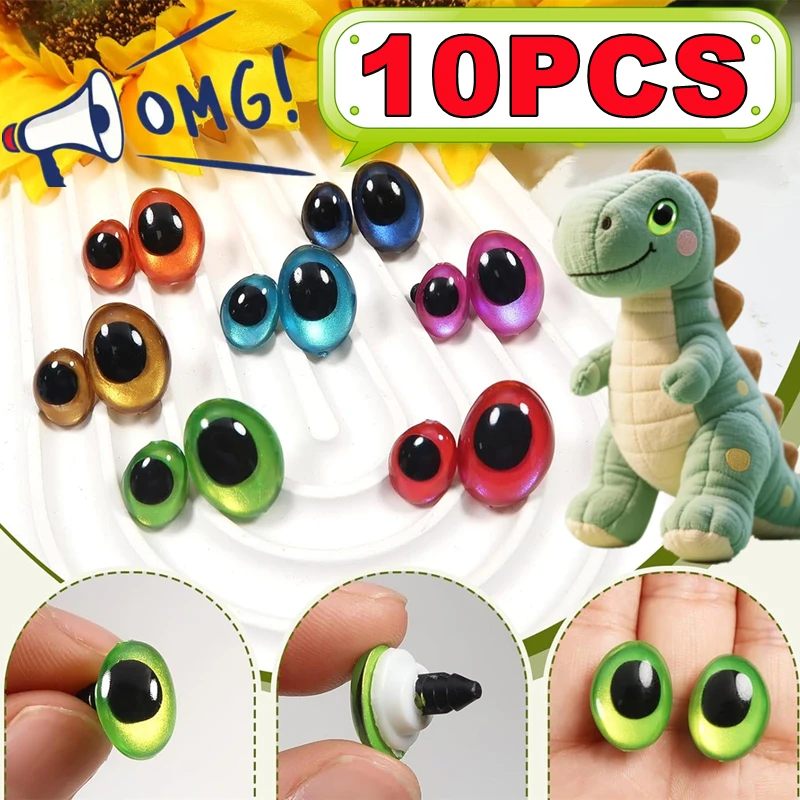 10PCS (5Pairs) 3D Bunte Sicherheit Augen Ovale Form für Häkeln Spielzeug Amigurumi DIY Spielzeug Puppe Machen Tier Auge puppe Spielzeug Zubehör Image