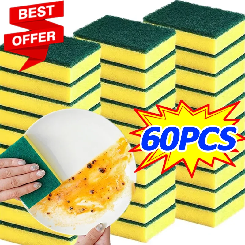 10–60 Stück hochsaugfähige doppelseitige Schwämme Nano Emery Magic Clean Pot Rostflecken Schwamm Reinigungsbürste Auto Detaillierungswerkzeuge Image
