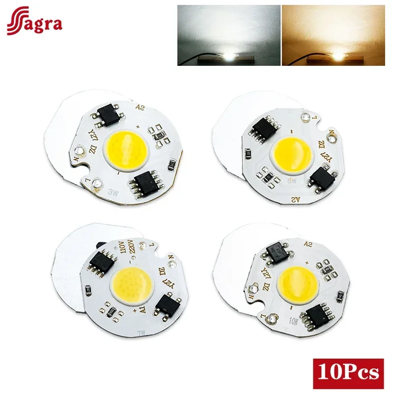 10 Teile/los COB LED Chip 3W 5W 7W 10W Kalt Warm Weiß Keine Notwendigkeit Fahrer 220V Flutlicht Perlen Modul Chip Diy Scheinwerfer Flutlicht