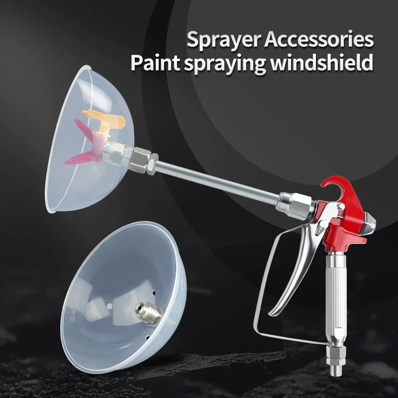 Airless Farbspritzpistole mit Windschutz und Spritzschutz, 10 Zoll Verlängerungsstange, Airless Farbsprühgerät mit Düsenschutz, 517 Düse Image