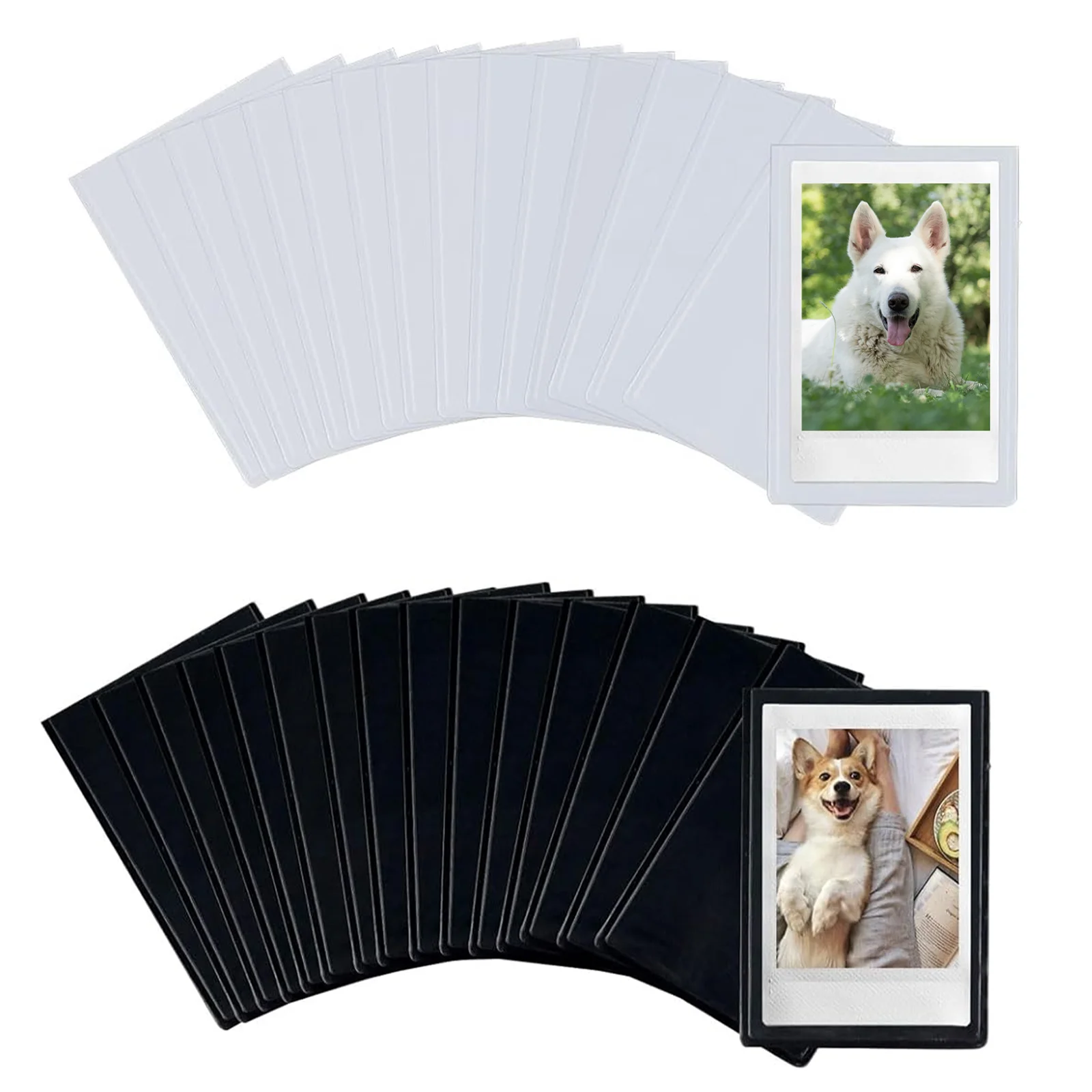10er-Pack magnetische Bilderrahmen halten 2,5 x 3,5 Zoll große wiederverwendbare Foto-Taschen-Fotorahmen für Kühlschrank und Spind (schwarz oder weiß)