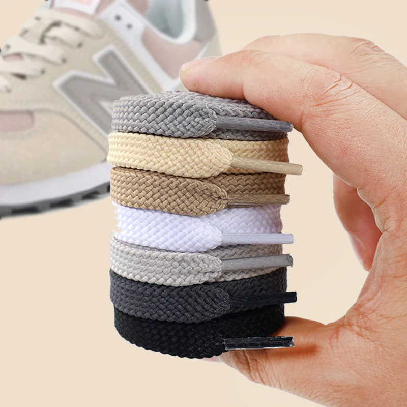 Neue flache klassische Schnürsenkel für Sneakers, lässige Schnürsenkel, weiß, schwarz, Sport-Schnürsenkel, Schuhe, Balanc String, Schuhzubehör Image