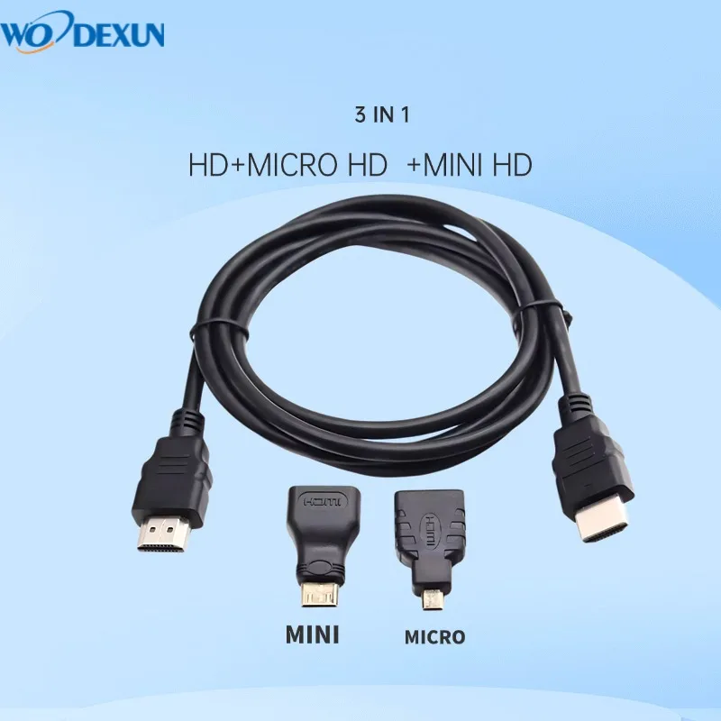 3-in-1 HDTV-Kabel Mini-Micro-Adapter HD-Anschluss 1M 1,5 Meter HD-Kompatibel Geeignet für PS3 HDTV DVD XBOX HDMI-Schnittstelle Image