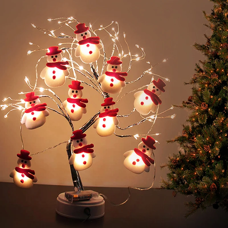 1,65 m/ 3m führte Weihnachten Schneemann Lichterketten Weihnachten Baum Dekoration Plüsch Schneemann Lampe Innen Wohnzimmer Party String Lampen