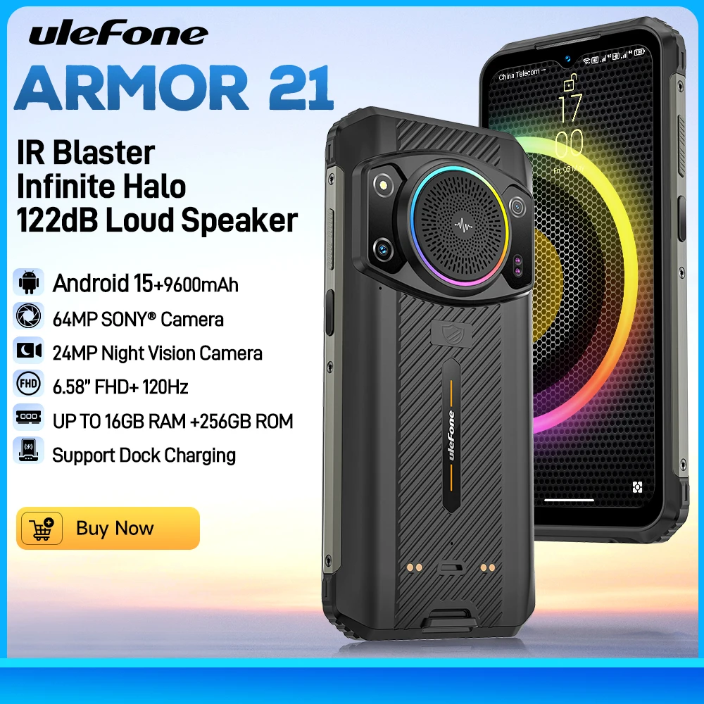 Ulefone Armor 21 robustes Telefon 16GB RAM 256GB ROM Smartphone Android 15 G99 Handy 64mp 9600mah 4g Mobilfunk globale Version Image