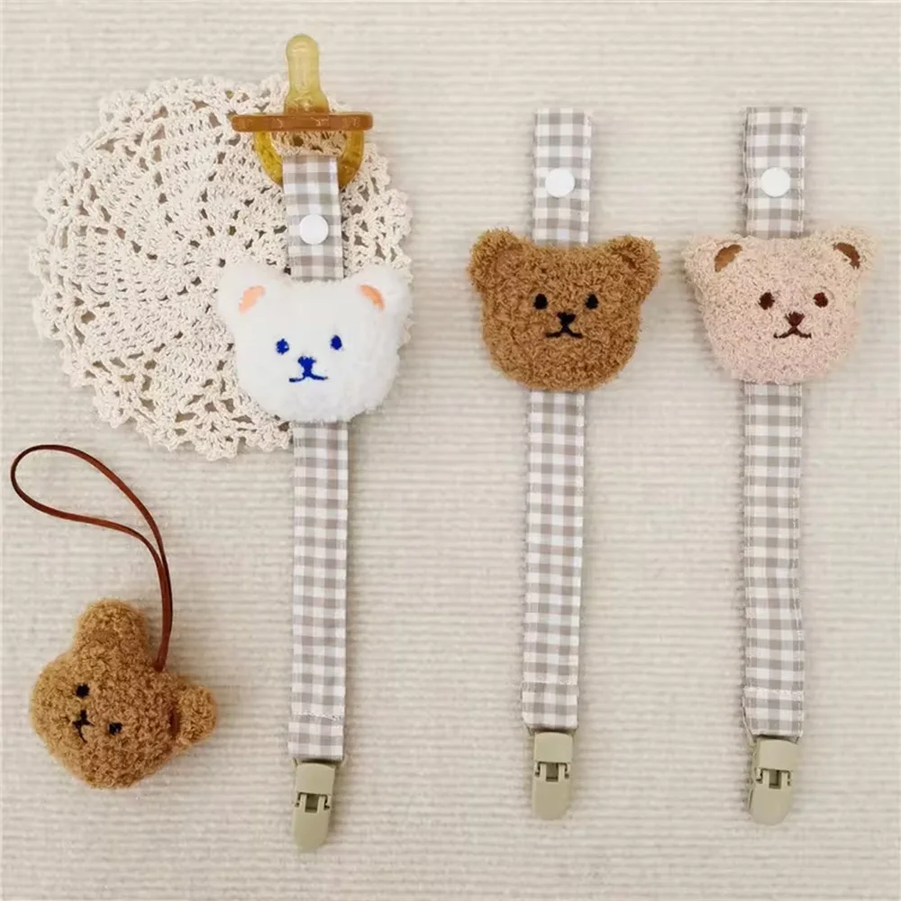 1PCS Nette Bär Baby Schnuller Clip Kette Dummy Halter Schnuller Schnuller Clips Strap Nippel Halter Infant Fütterung Babys Zubehör Image