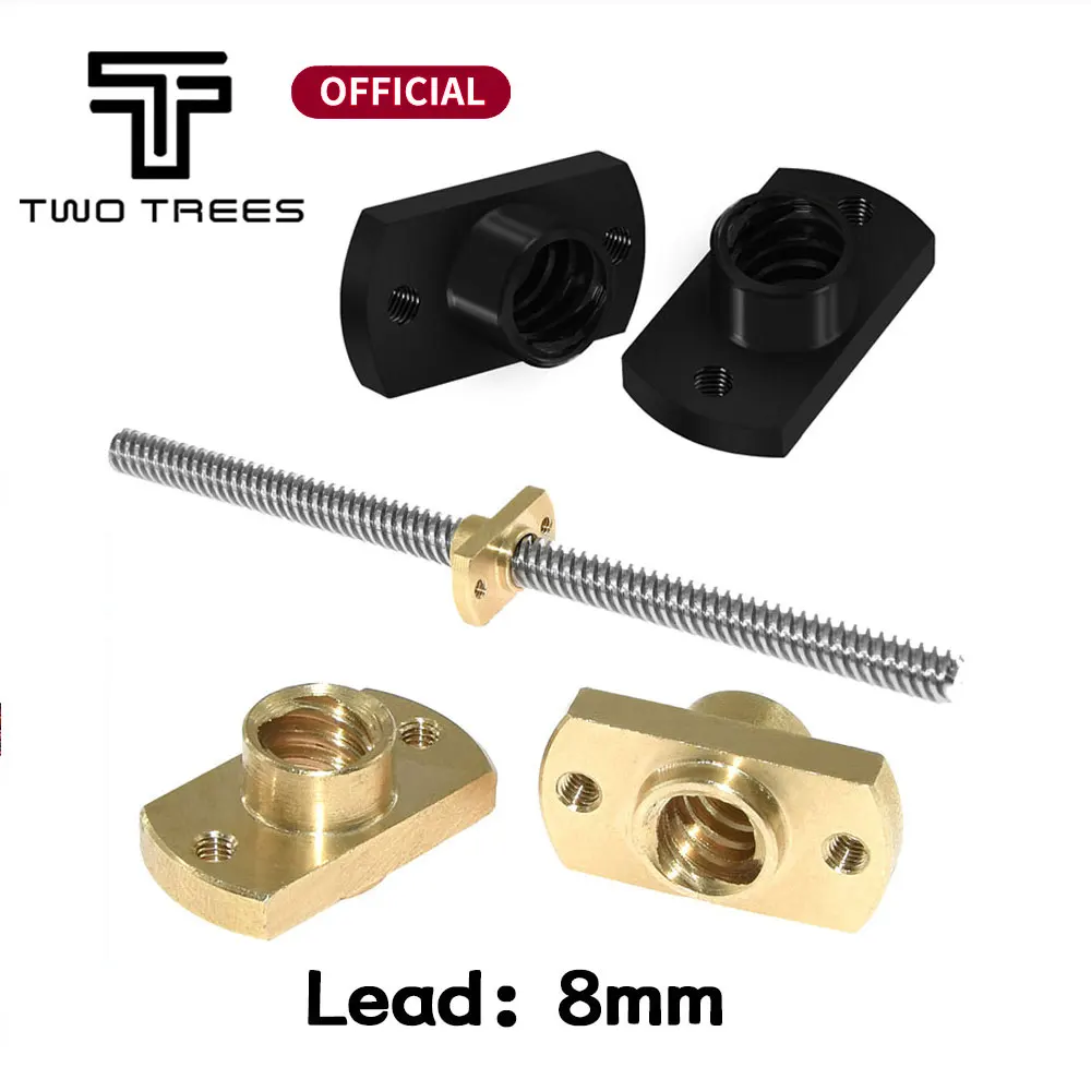 3D Drucker T8 Schraube Fräsen POM Mutter Messing T8x8mm Blei 8mm für Upgrade Ender 3 CR-10 Blei Schraube 3D drucker T8 Blei Schraube POM Mutter Image
