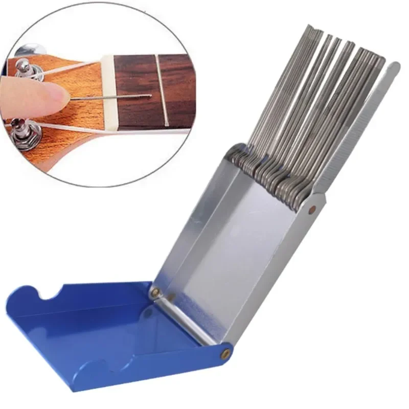 Gitarre Mutter Sattel Polieren Schleifen Gitarre Dateien DIY Schlitzen Datei Kits Set Gitarre Datei Kit Set Dual Schneiden Kante Gitarrenbauer Werkzeug Image