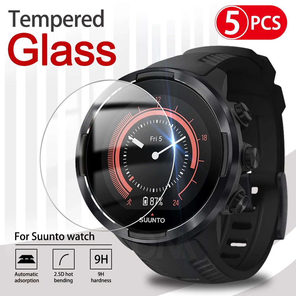 [5 Stück] Gehärtetes Glas für Suunto Watch 9 Baro 7 5 3 Displayschutzfolie – Ultra HD kratzfestes Glas, Schutzfolie, Zubehör Image