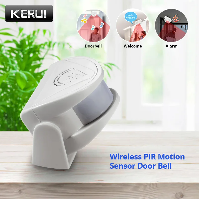 KERUI M5 Drahtlose Türklingel mit PIR-Bewegungsmelder, Ladenbesucher-Alarm, 32 Songs, Glockenspiel-Alarm, Einbrecher-Türklingel für Büro/Heimsicherheit