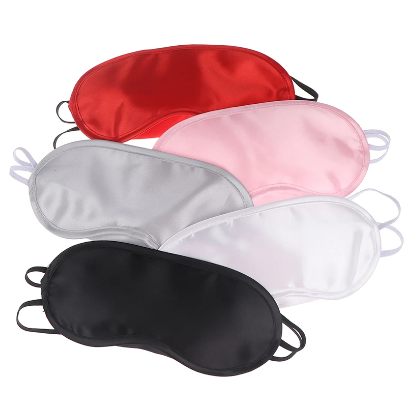 1PC Seide Schlaf Augen Maske Gepolsterte Schatten Augen Abdeckung Patch Schlaf Maske Augenmaske Augenbinden Reise Entspannen Rest Frauen männer Image