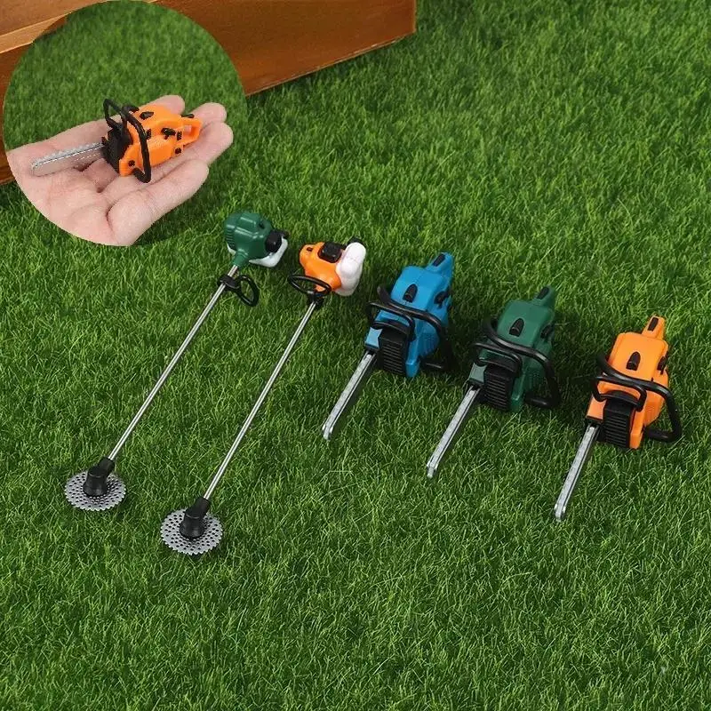 Simulation Reparatur Werkzeug Säge 1:12 Puppen Häuser Miniatur Kettensäge Rasenmäher Garten Dekor Möbel Zubehör Garten Dekoration Image