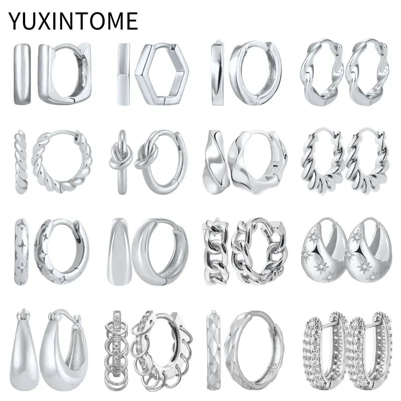Ohrnadel aus 925er-Sterlingsilber, Vintage, kleiner Creolen-Ohrring für Damen, Geometrie, runde Silberohrringe, Party, Modeschmuck, Geschenk Image