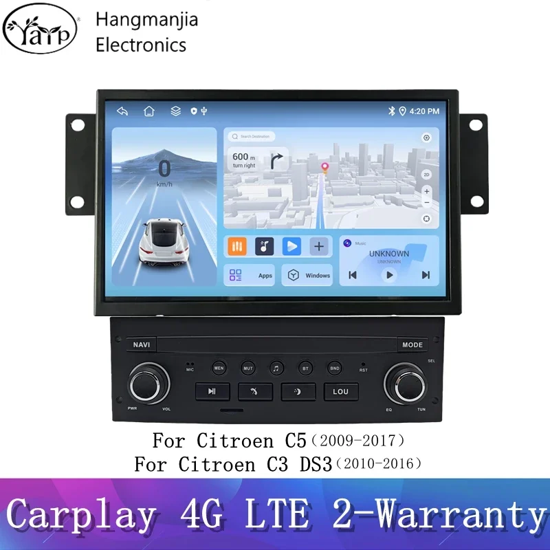 Android 15 Auto Radio GPS Navigation Für Citroen C3 DS3 C5 X7 2009-2017 Carplay Radio Stereo Audio multimedia-player Navigation