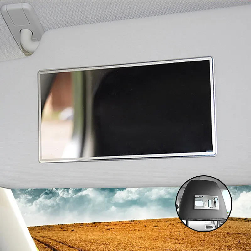 Auto Make-Up Spiegel Auto Edelstahl Tragbare Auto Sonnenschutz Visier HD Spiegel Auto Innenspiegel Universal Auto-styling Image