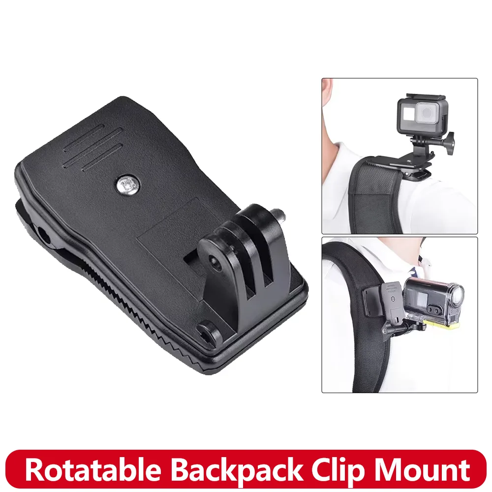 360 ° Drehbare Rucksack-Clip-Halterung für GoPro Hero 13 12 11 9 DJI OSMO Action 6 5 Insta360 X4 Schultergurt-Klemme Kamerahalter Image
