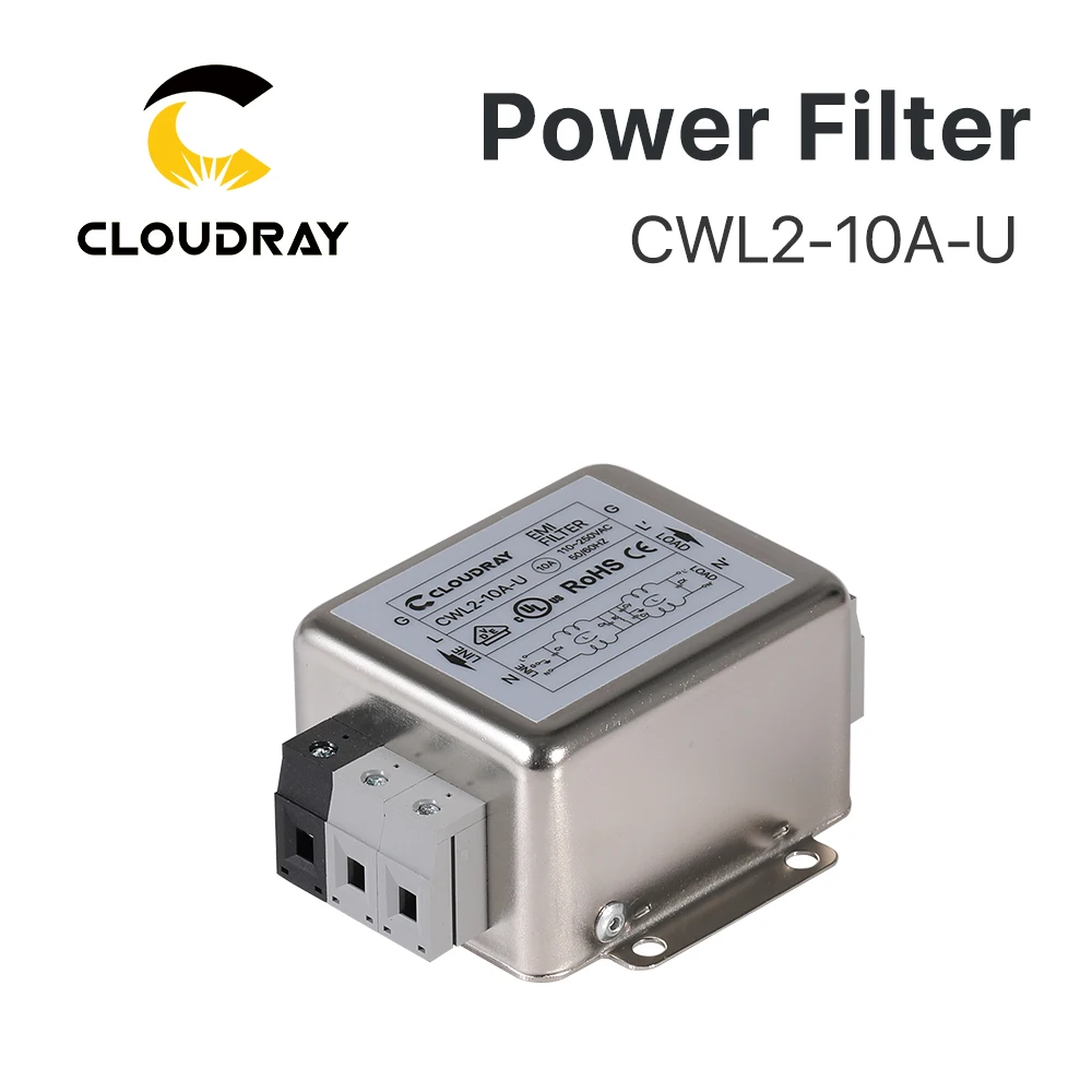 Cloudray Power EMI Filter CWL2-10A-U Einphasig AC 110- 250V 10A 50/60HZ für Co2 Laser gravur Maschine Image