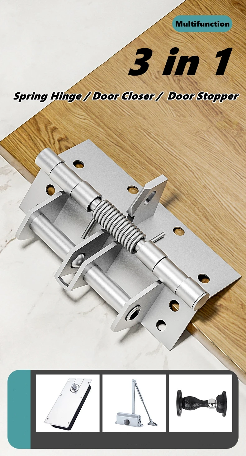 Automatischer Türschließer, Scharnier, Möbelbeschläge, Hardware, multifunktional, abnehmbar, selbstschließend, Federscharnier, Positionierungsschließer Image