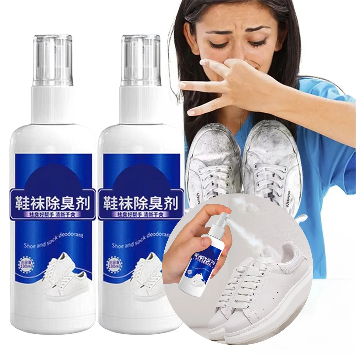 Schuhe Desodorierendes Entfernungsspray Fußsocken Geruch Stink Lufterfrischer Schuhschrank Deodorant Füße Antitranspirant Gesundheitspflege 100 ml