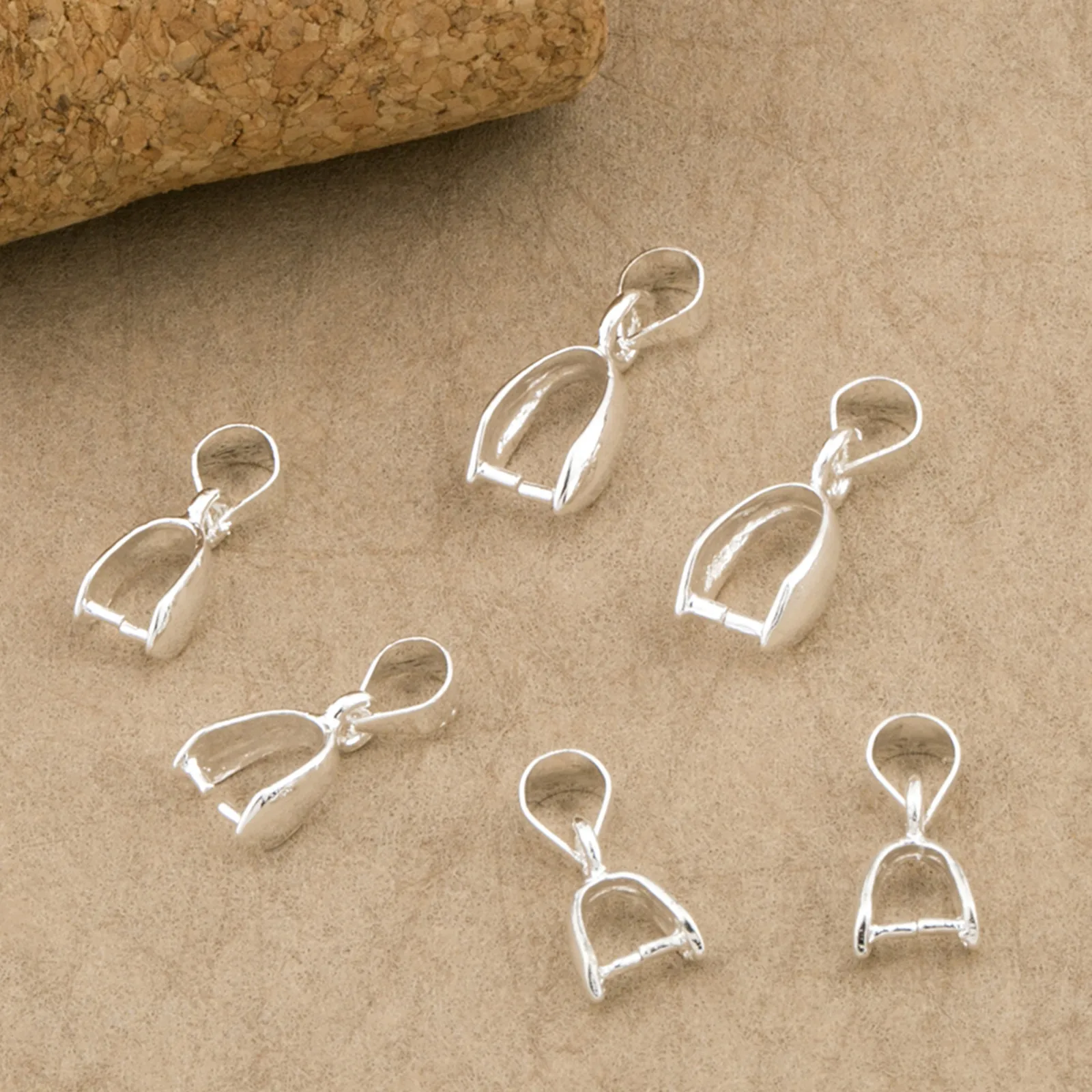 20 Stück 925 Silber große kleine mittlere Anhänger Clip Verschluss Melone Schnalle Anhänger Stecker Schmuck Erkenntnisse DIY Herstellung Komponente