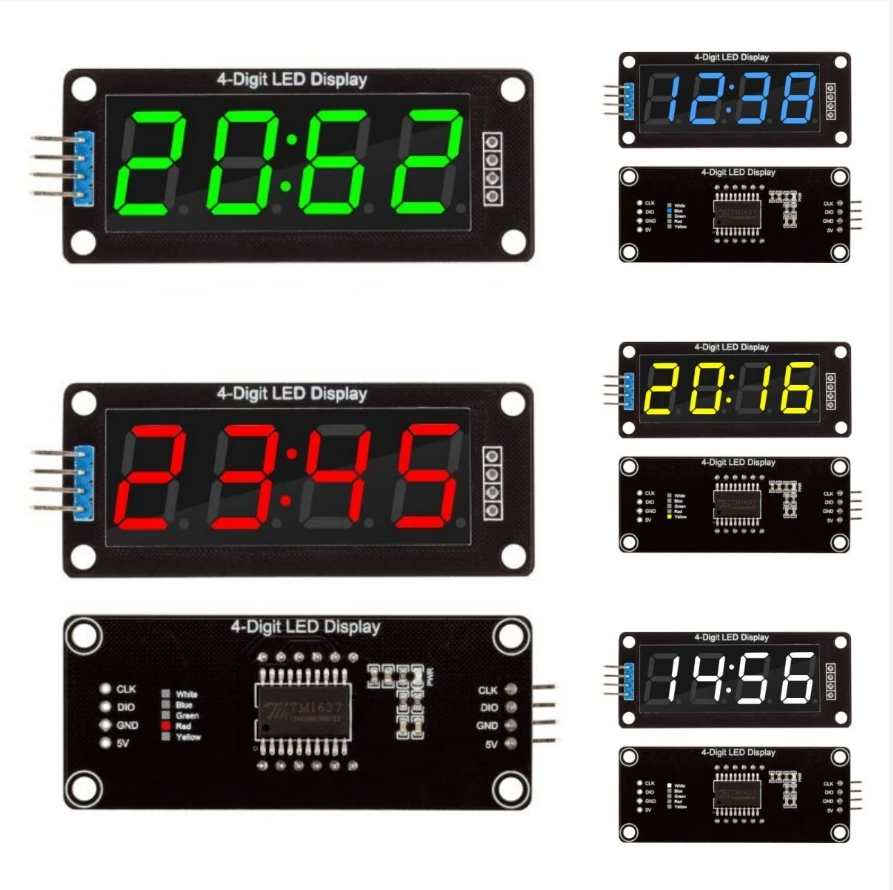 TM1637 0,56 Zoll LED-Anzeige Digital Tube Dezimal 7 Segment 4-stellige Uhr Doppelpunkte Modul Serielle Treiberplatine Image