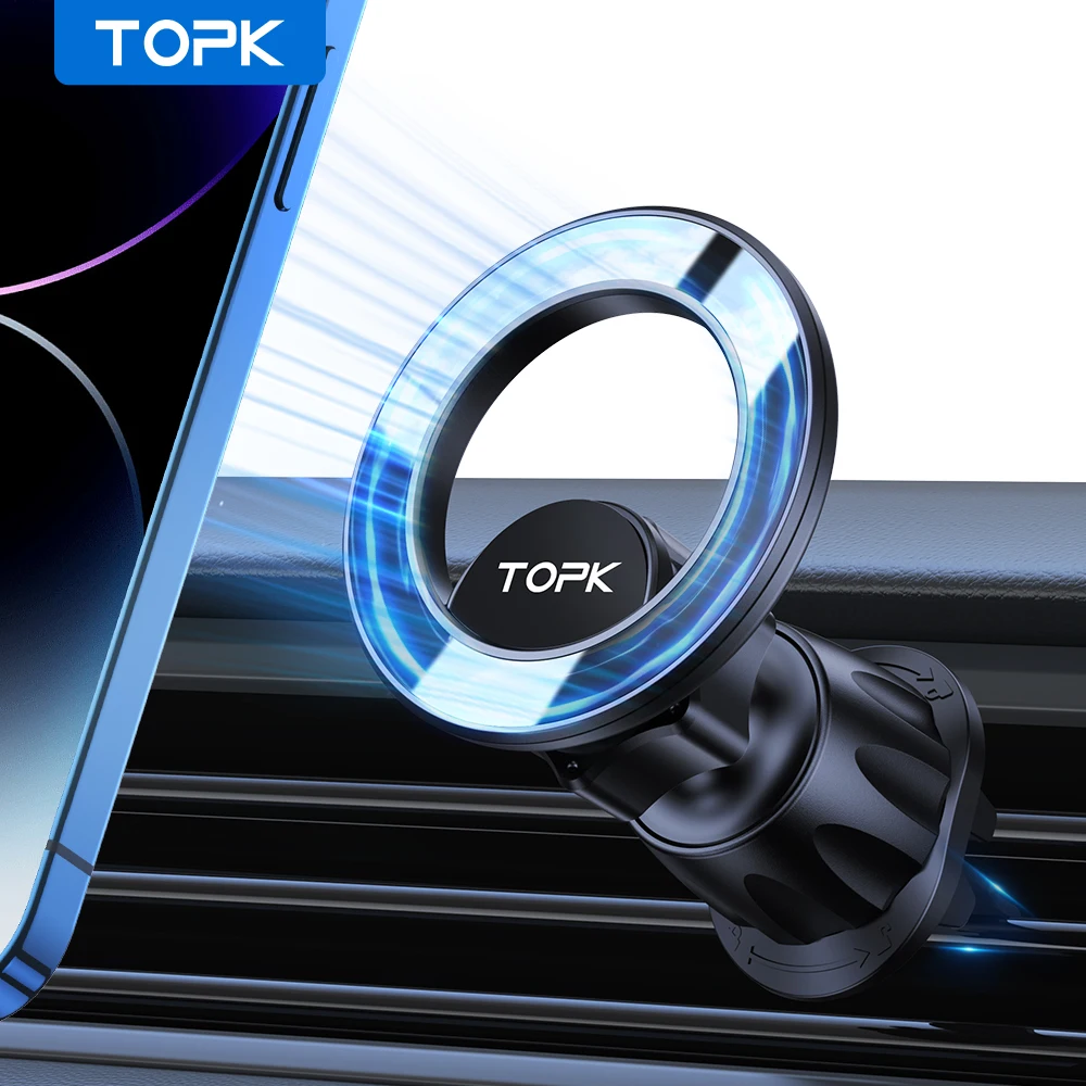 TOPK für Magsafe Autotelefonhalter, magnetische Handyhalterung für Lüftungsschlitze im Auto 360° ° Rotationstelefonhalter für alle Mobiltelefone Image