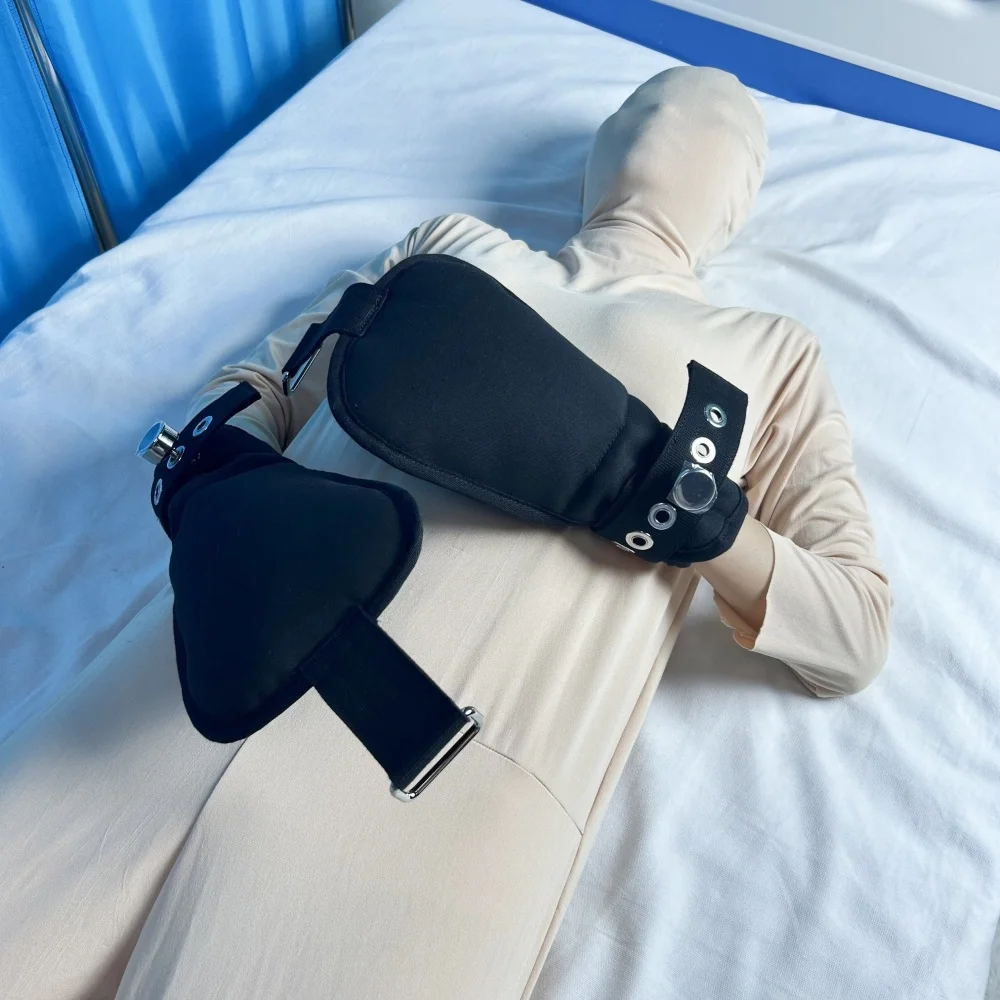 Medizinische Fäustlinge, kratzfeste, gepolsterte, verschließbare Handschuhe für Wundschutz, Verhaltensagitation, Handkontrolle Image