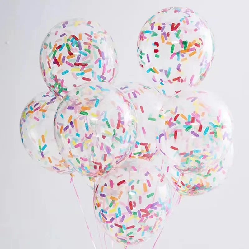 12 zoll 10 stücke Eis Ballons Geburtstag Hochzeit Party Dekoration Lange Streifen Papier Konfetti Latex Ballons Baby Dusche Streusel