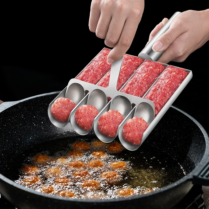 Fleischbällchen-Maker, Edelstahl-Fleischbällchen-Form für einfache hausgemachte Fleischbällchen, Salatbällchen und Sandwich, perfekt zum Familienkochen Image