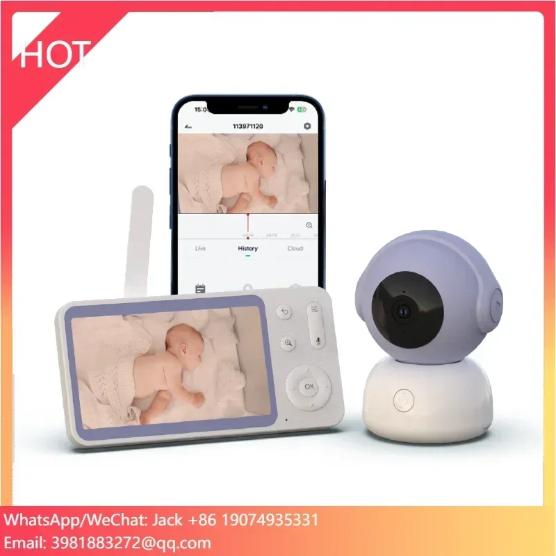5-Zoll 720P Digitaler Video-Babyphone mit Geräuscherkennung, Mobile App-Unterstützung und Drahtloser Kommunikationsschnittstelle Image