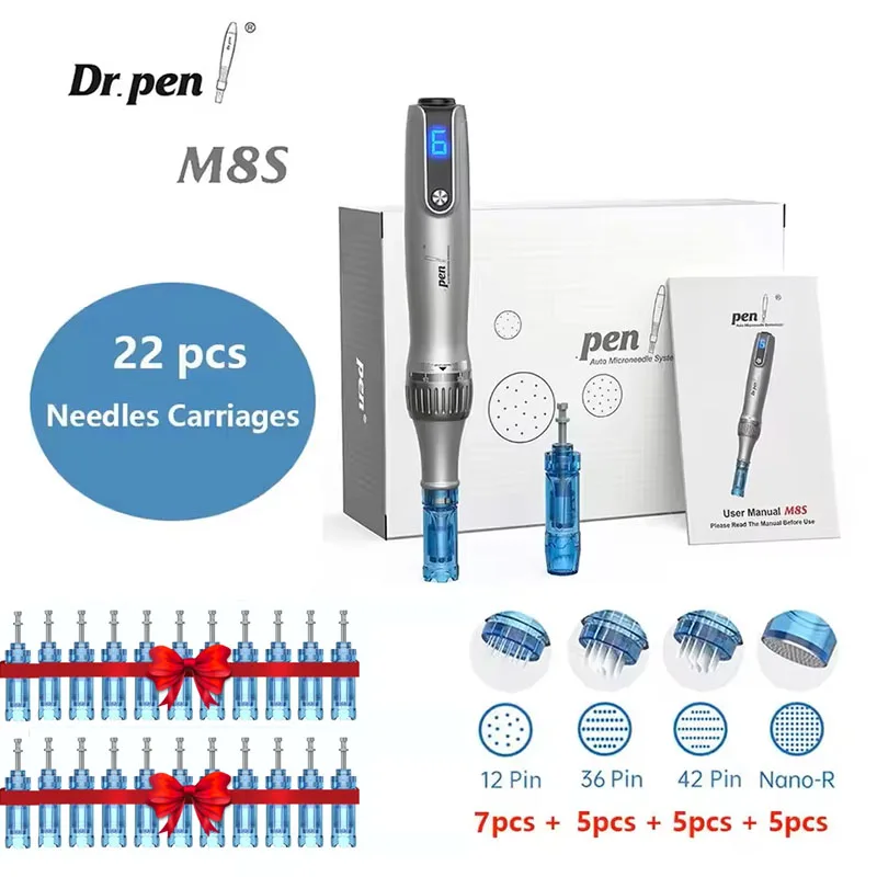 Dr.pen M8S Derma Pen mit 22 Nadeln, Katridges für Haarwachstum, Mikronadel-Therapie-Stift, Hautpflege, Schönheitsmaschine Image