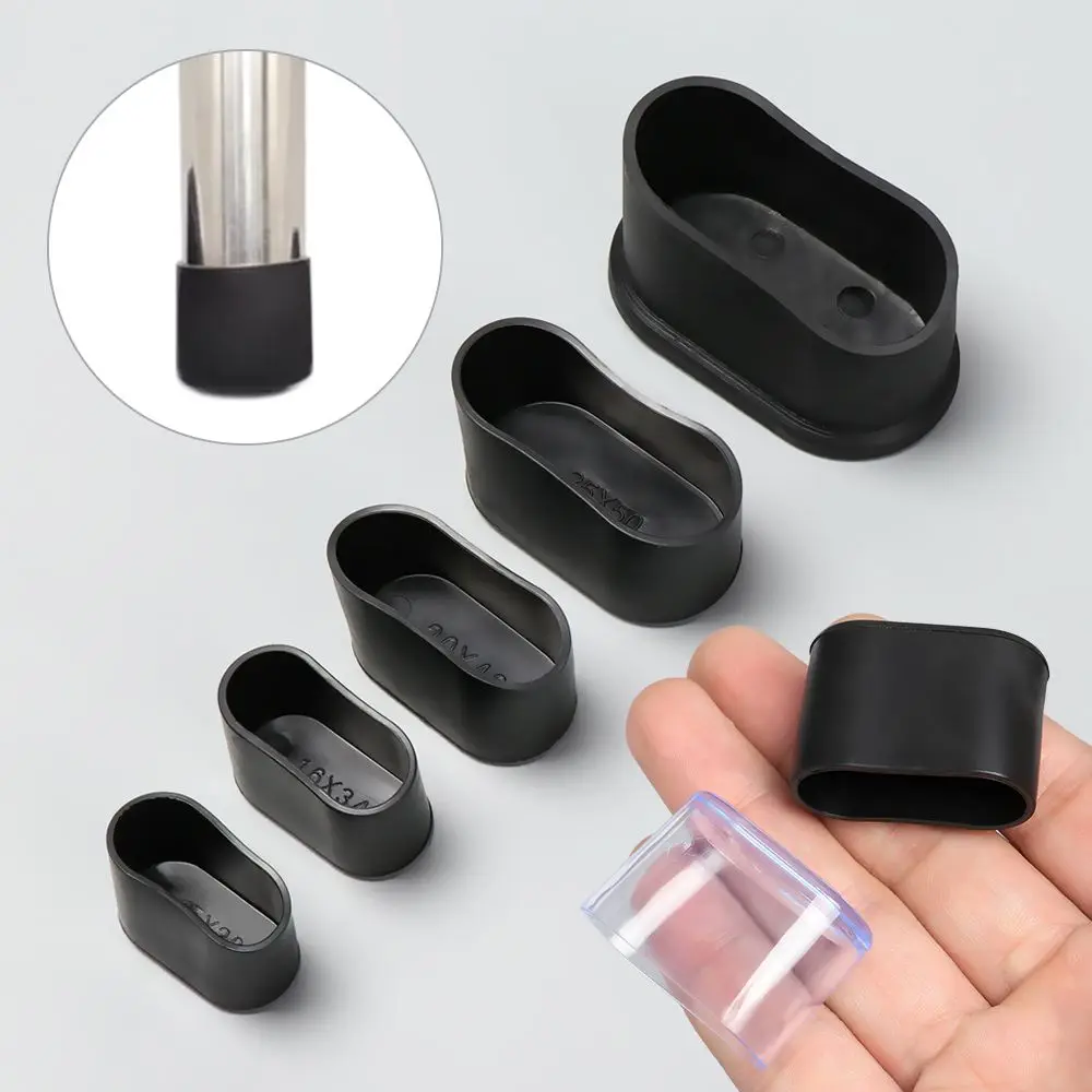 4Pcs Neue Oval Form Stuhl Bein Caps Möbel Füße Silikon Pads Non-Slip Umfasst Protektoren Tassen Socken möbel Zubehör