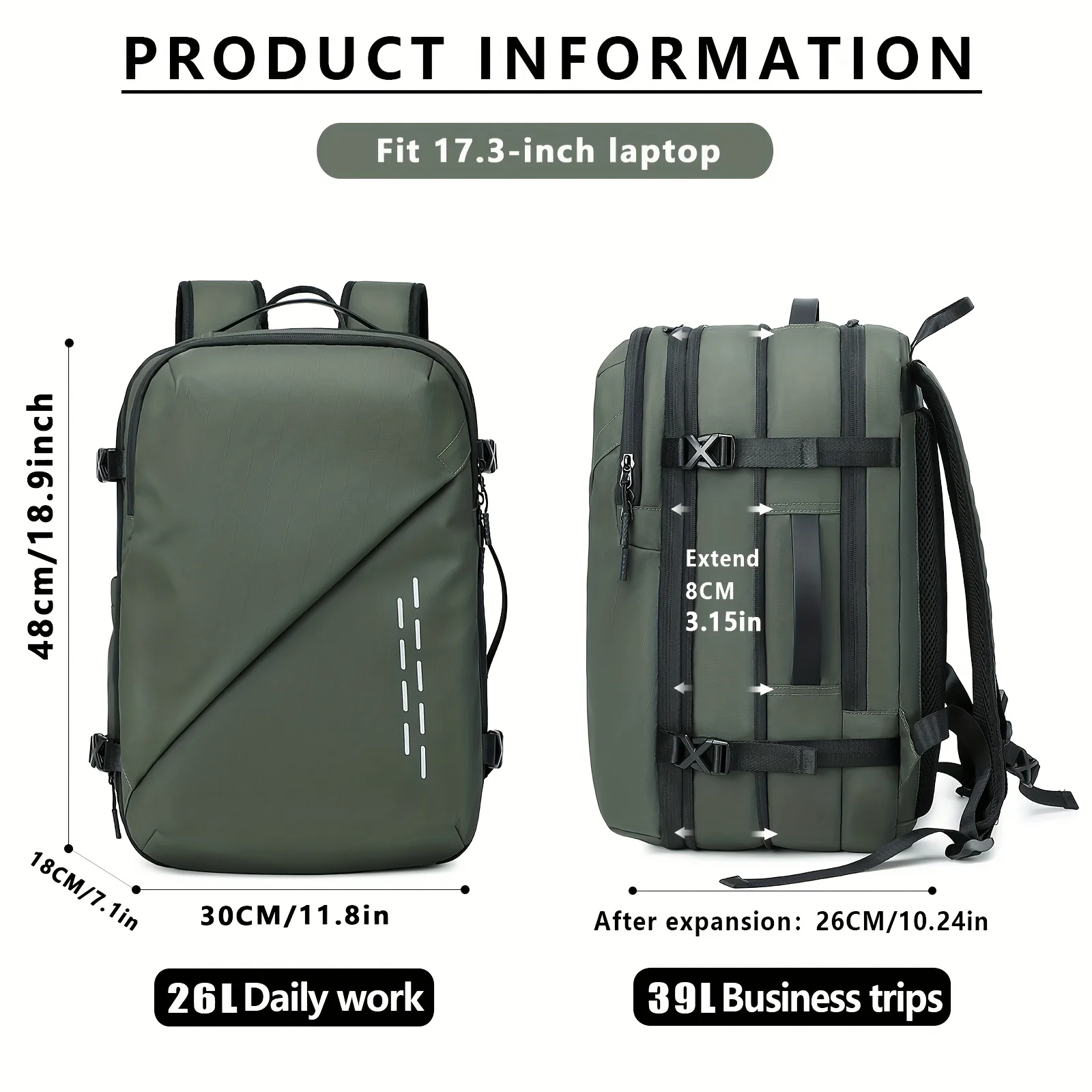Modischer Vakuumkompressionsrucksack mit großer Kapazität, Computerrucksack, Freizeit-Wanderrucksack