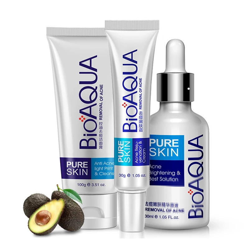 BIOAQUA Straffendes Hautpflegeset Essenz Straffende Ölkontrolle Erfrischendes Gesichtsreiniger Serum Gesichtspflegecreme Set Hautpflege Image