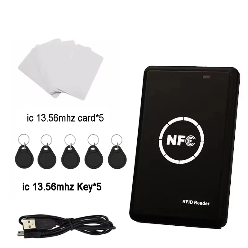 RFID-Kopierer, Duplikator, 13,56 MHz, Schlüsselanhänger, NFC-Smartcard-Leser, Schreiber, 125 kHz, verschlüsselter Programmierer, USB, UID, T5577, EM4305-Karten-Tags Image
