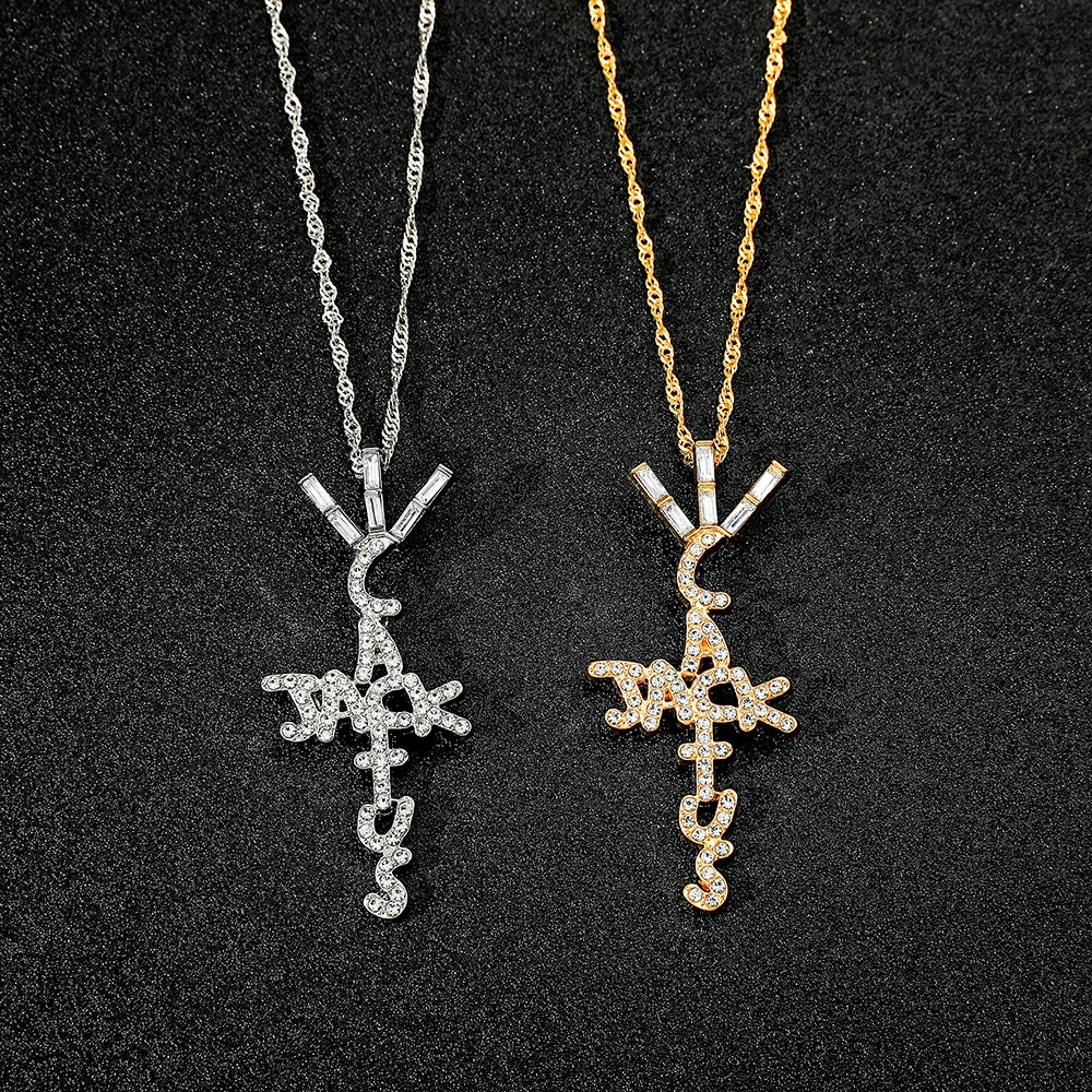 Scott Cactus Jack-Form-Anhänger-Halskette – Eiskristall, Zirkonia, Hip-Hop-Schmuck, Geschenk
