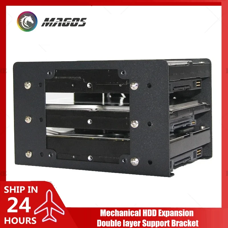 3,5 Zoll Festplattenhalterung 2/3 Schichten Halter Desktop-Computergehäuse Mechanische HDD-Erweiterung Doppelschicht-Stützhalterung Image