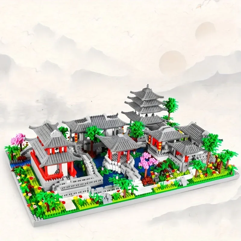 China Bausteine Suzhou Garten Gebäude Szene Mikro partikel Montage Spielzeug hohe Schwierigkeit Kinderspiel zeug Dekorationen Image
