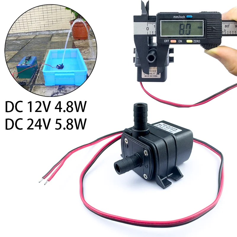 4,8 W 5,8 W 240 l/h leise Aquariumpumpe DC 12 V 24 V Solar bürstenloser Motor Pool Umwälzpumpe Wasserpumpe Image