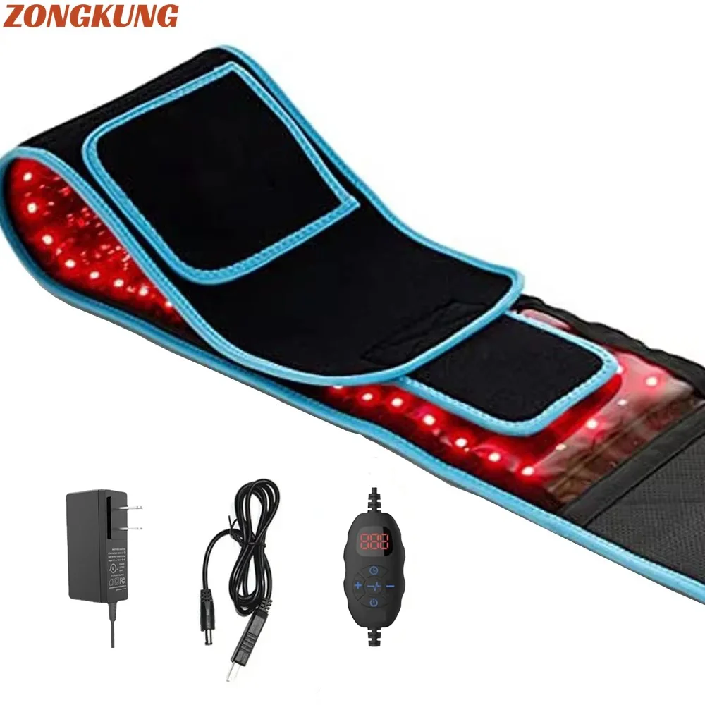 Roter und Infrarot-LED-Lichttherapiegürtel 850 nm 660 nm Rückenschmerzlinderung Wrap Fettverbrennung Wrap Schlankheitsmaschine Taille Wärmekissen Ganzkörper Image