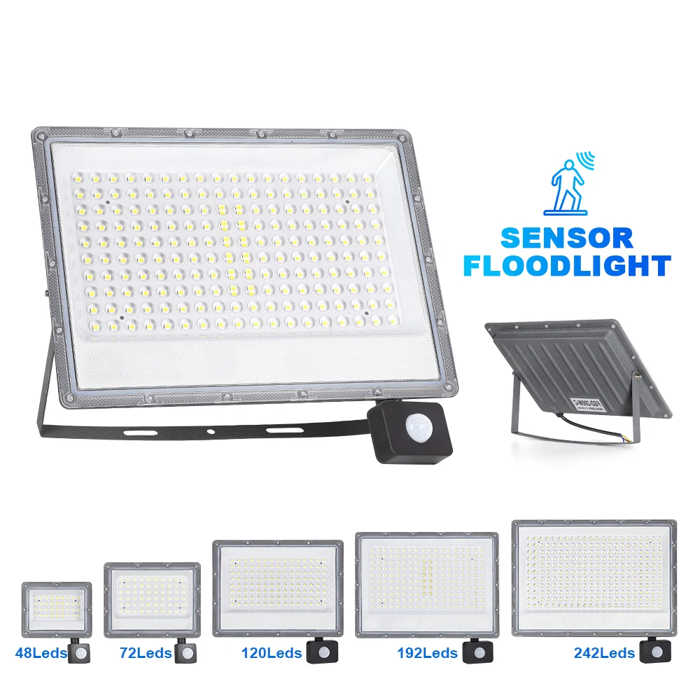 Bewegungsreflektor-LED-Flutlicht für den Außenbereich, LED-Arbeitslicht, Strahler, AC 220 V, Infrarot-Sensor für den menschlichen Körper, superhelle LED-Lampe, Flutlicht