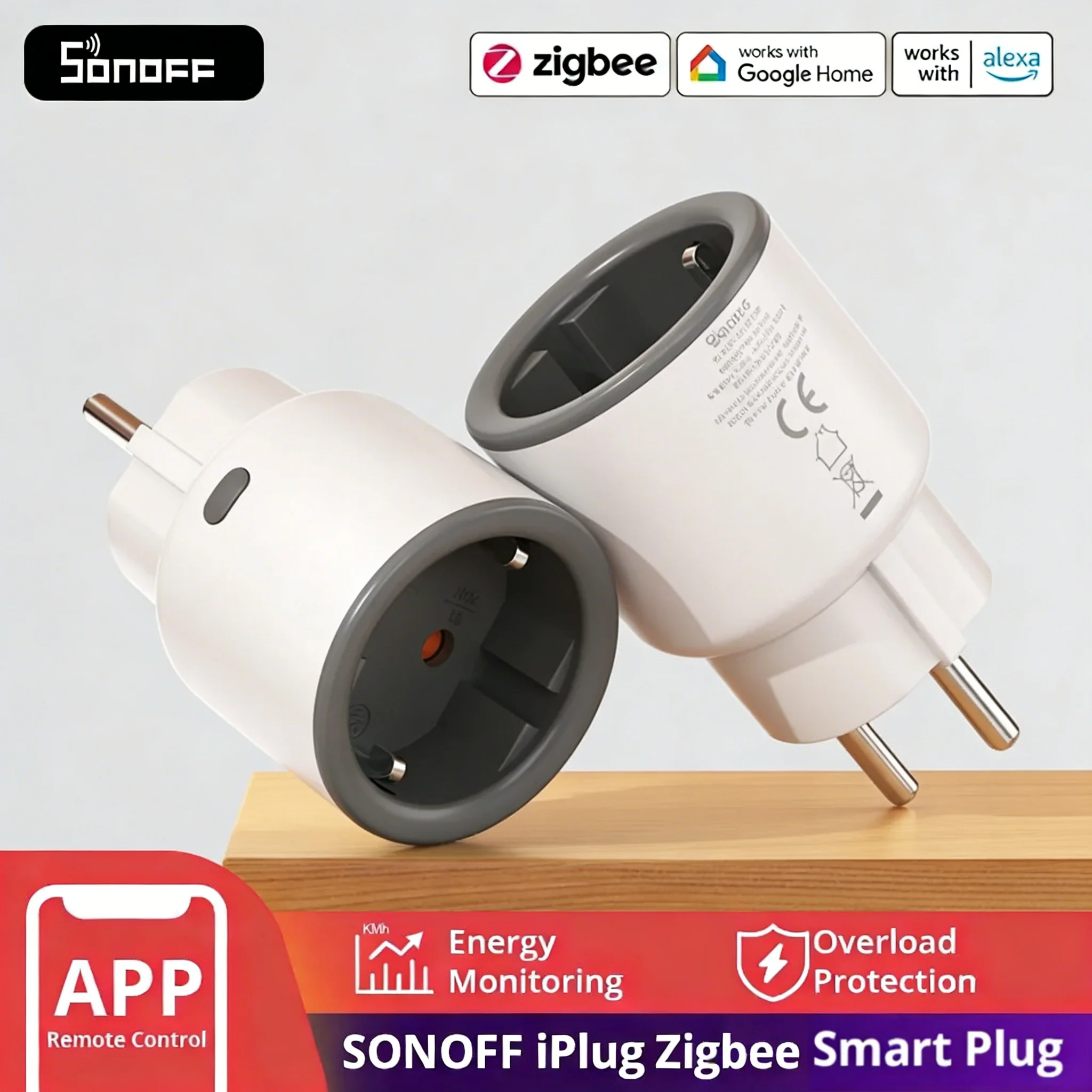 SONOFF S60ZB S60ZBTPF Sonoff S60 Zigbee Smart Stecker Intelligente Steckdose mit Energieüberwachung Unterstützt Alexa Google Home Image